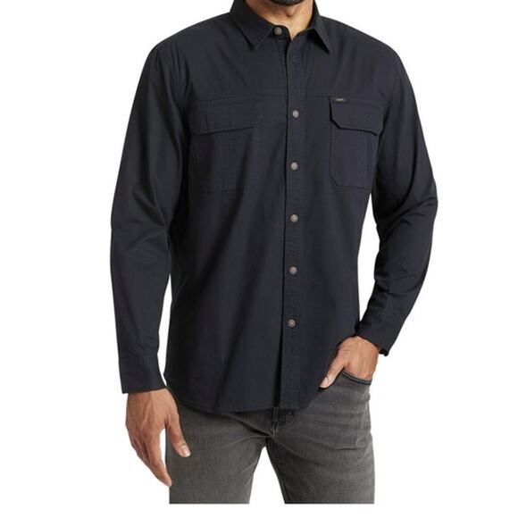 Lee Black Stretch Canvas Utility Long Sleeve Shirt - Picture 1 of 6